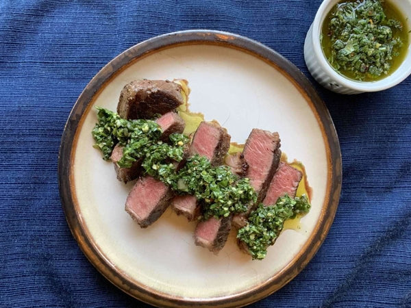 Ultimate Cast Iron Cowboy Steak with Chimichurri