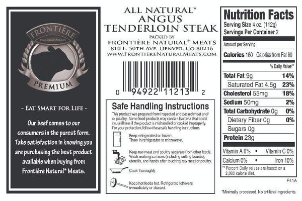 All Natural Angus Tenderloin Steak, 8 oz – frontierenaturalmeats