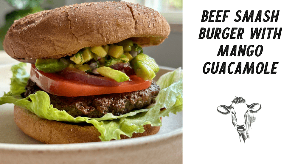 Beef Smash Burger with Mango Guacamole