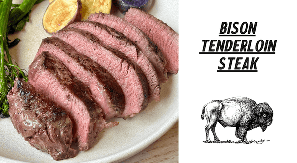 Bison Tenderloin Steak with Crispy Potatoes & Roasted Baby Broccoli