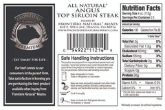 All Natural Angus Top Sirloin Steak, 10 oz - frontierenaturalmeats