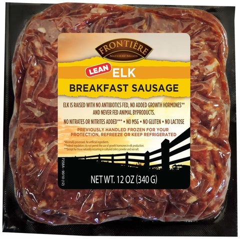 All Natural Elk Breakfast Sausage 90/10, 12 oz - frontierenaturalmeats