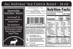 All Natural Elk Chuck Roast, 1.5 LBs - frontierenaturalmeats