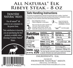 All Natural Elk Ribeye Steak, 8 oz - frontierenaturalmeats
