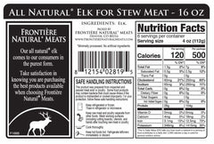 All Natural Elk Stew Meat - frontierenaturalmeats
