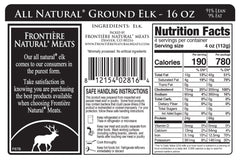 All Natural Ground Elk 91% Lean - frontierenaturalmeats