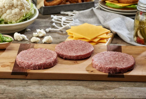 Beef and Cauliflower Blended Burgers, 1/3 LB - frontierenaturalmeats