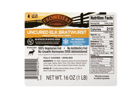 Elk Bratwurst - frontierenaturalmeats