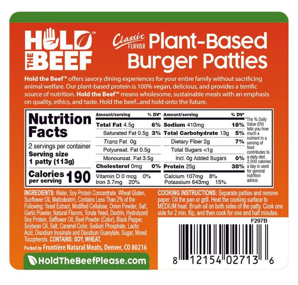 Hamburger Patty Nutrition Facts