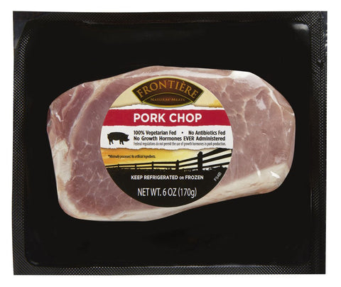 Natural Boneless Pork Chop, 6 oz - frontierenaturalmeats