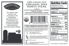 Organic Beef Ribeye Steak, 10 oz - frontierenaturalmeats