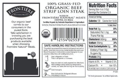Organic Beef Strip Loin Steak, 10 oz - frontierenaturalmeats
